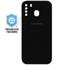 Capa para Samsung Galaxy A21 - Case Emborrachada Protector Preta